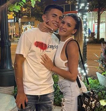 Thiago Almada with his beautiful girlfriend Alanis